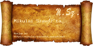 Mikulai Szavéta névjegykártya